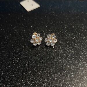 Gold and Silver Floral Stud Earrings